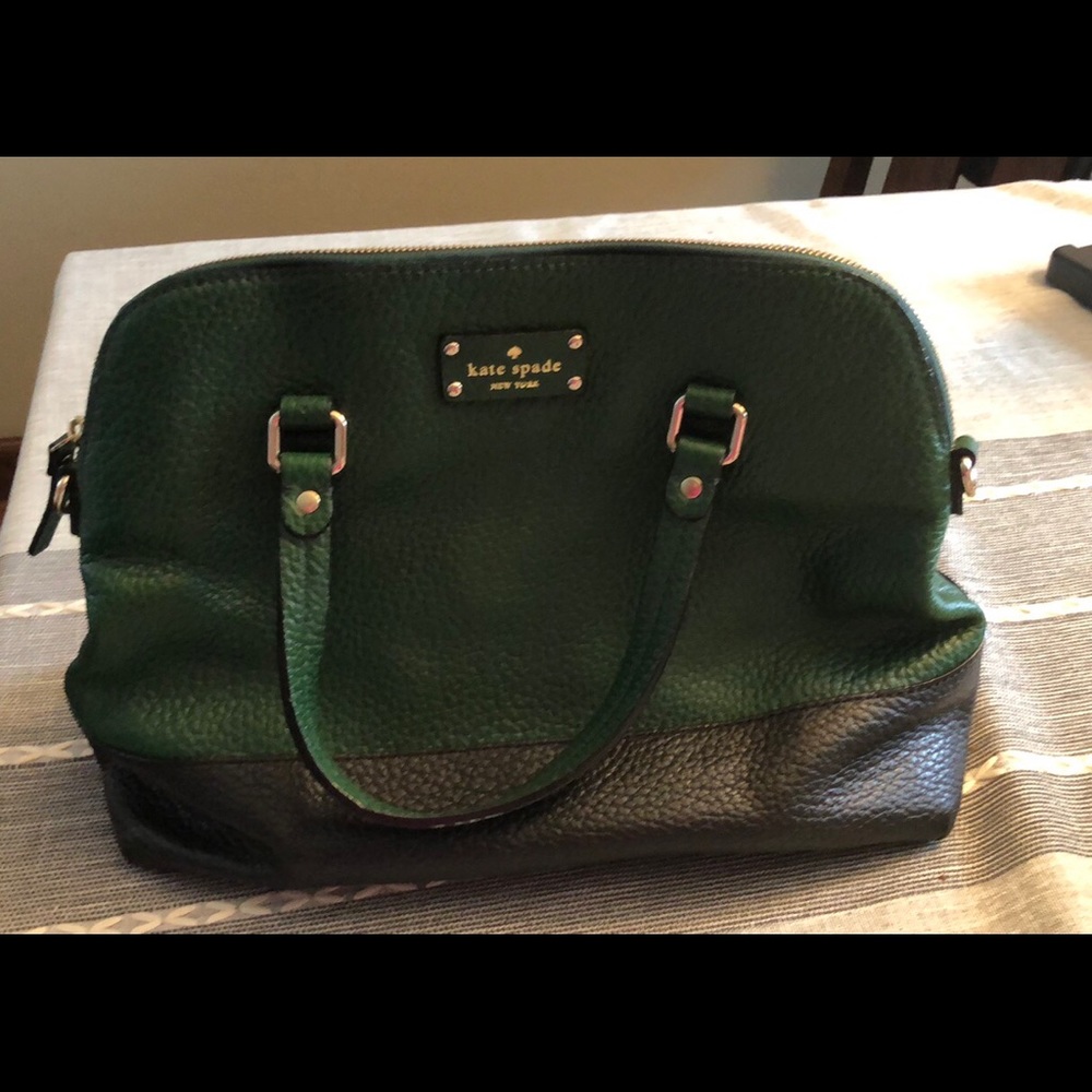 green/black Kate Spade leather purse